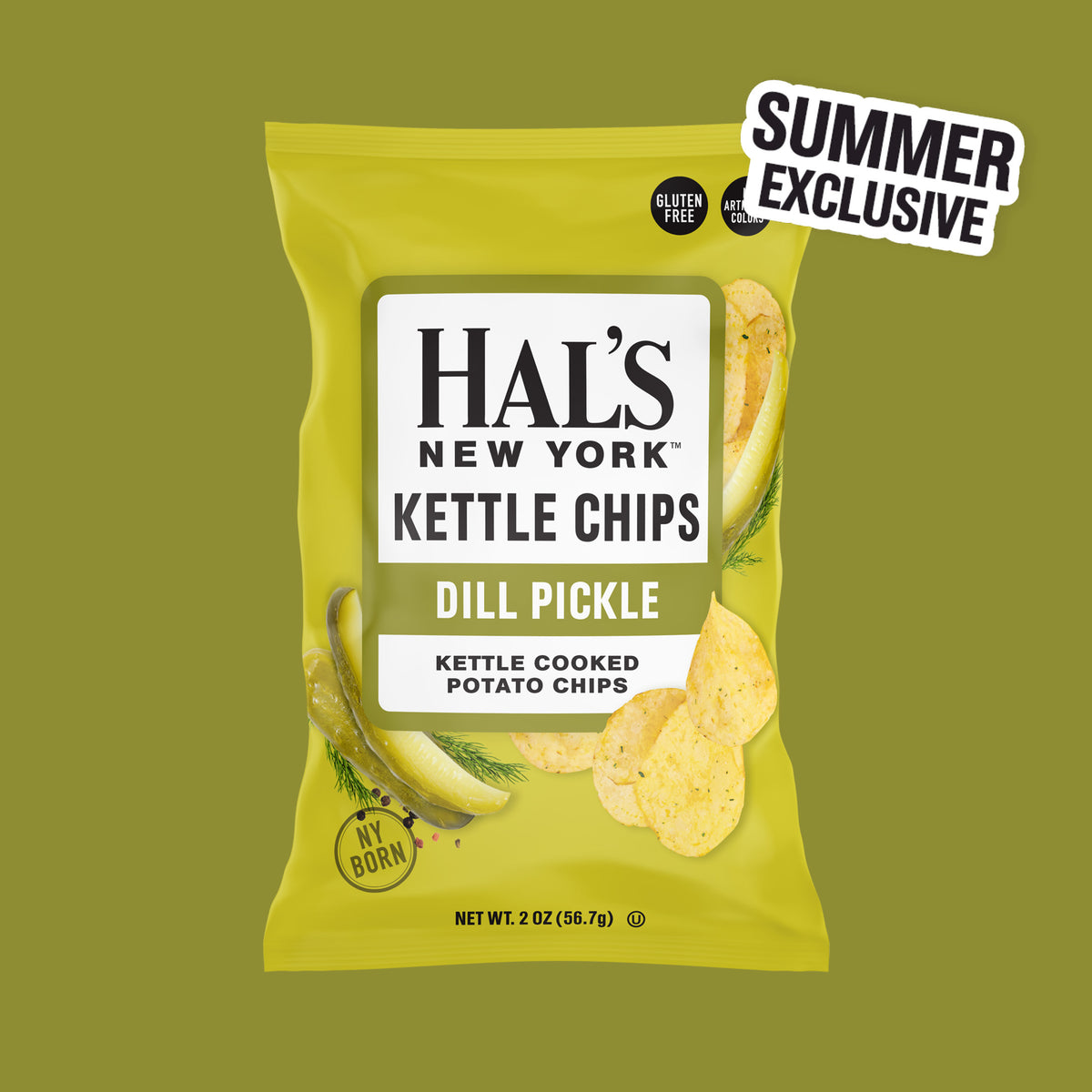 Dill Pickle Kettle Chips, 2oz