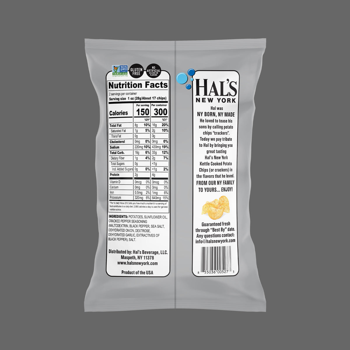 Sea Salt & Cracked Pepper Kettle Chips, 2oz