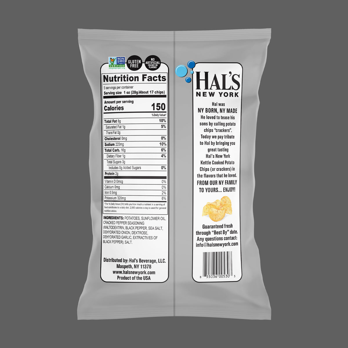 Sea Salt & Cracked Pepper Kettle Chips, 5oz