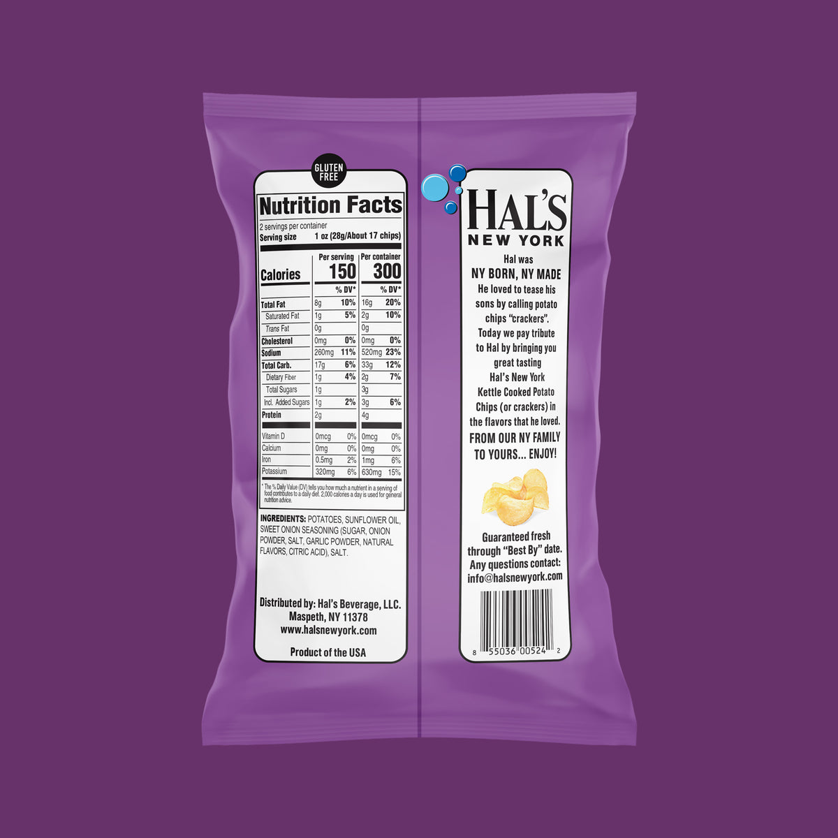 Sweet Onion Kettle Chips, 2oz